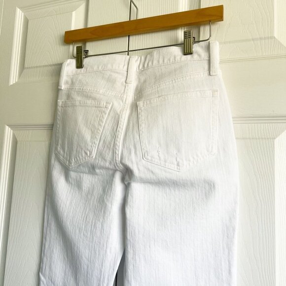 J.Crew Slim Boyfriend White Denim High-Rise Straight Jeans Women's Size 24 - Picture 8 of 13